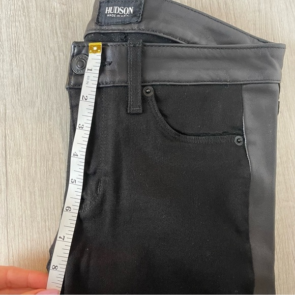 Hudson  Vintage Leeloo Super Skinny Crop Black with Lambskin Leather Trim, 26 - Picture 14 of 16